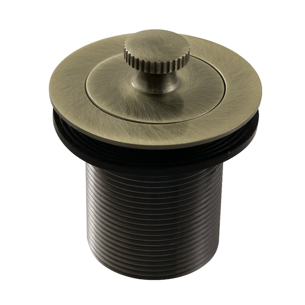 112 Lift and Turn Tub Drain with 2 Body Thread, Antique Brass